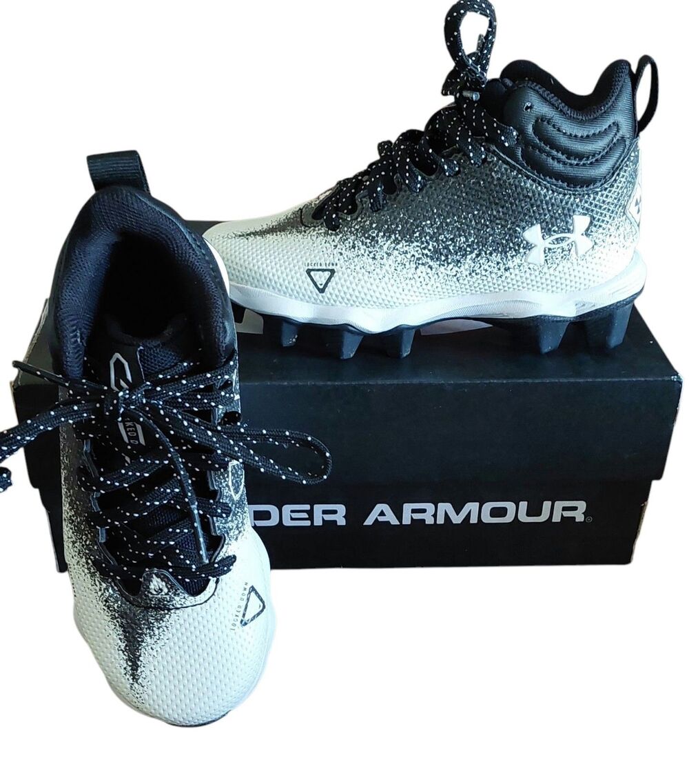 Under Armour 11K Youth Cleats Baseball Soccer Football Black White UA Spotlight